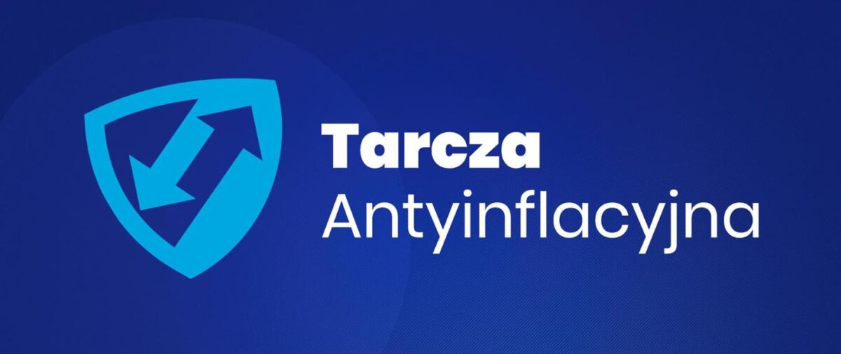 Logo ze strzalkami i napisem Tarcza Antyinflacyjna