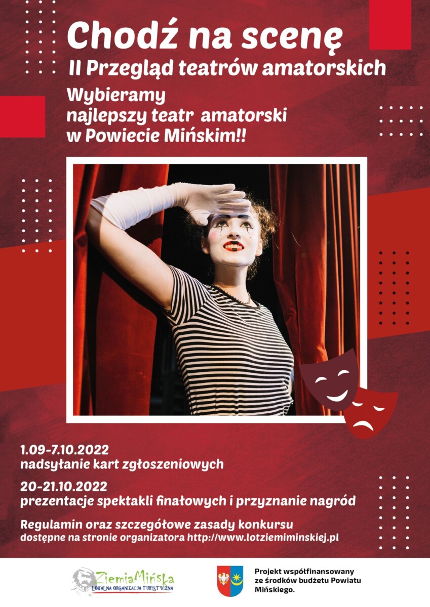 Plakat przedstawiający artystę teatralnego.