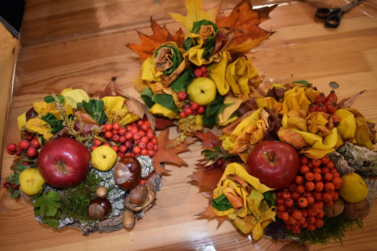 W poniedziałkowe popołudnie w Gminnym Ośrodku Kultury i Bibliotece zebrały się panie by wziąć udział w warsztatach pt. „Jesienny bukiet z liści”. W miłym towarzystwie uczestniczki doskonaliły swoje umiejętności w pracy z liśćmi i darami natury, z których powstały barwne bukiety i przepiękne dekoracje jesienne. Panie uznały że to był prawdziwy relaks, którego tak często nam brakuje.