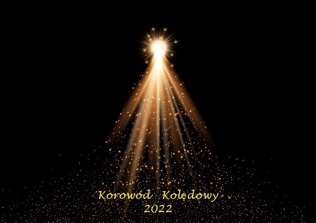 grafika z gwiazdą i napisem korowód kolędowy 2022
