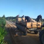 droga, ciagnik pole niebo