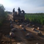 droga, ciagnik pole niebo