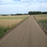 droga, ciagnik pole niebo