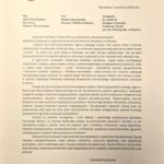 Dokument z białym tłem i czarnym tekstem. Na górze po lewej herb Województwa Mazowieckiego. List zawiera formalne podziękowanie.