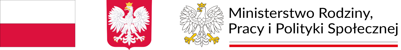 loga Flaga Polski jest biało-czerwona. Godło przedstawia białego orła na czerwonym tle z koroną, dziobem i pazurami złotymi. Po prawej widać poziomy biało-czerwony pasek.